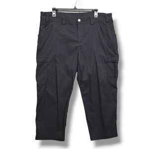Duluth Trading Co Dry on the Fly Cargo Capris Womens 18 Black UPF 50